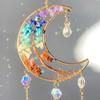 Hanging Crystal Stone Craft Dreamcatchers Colorful Moon Shape Suncatchers Ornament Rainbow Maker Car Hangers Home Decors