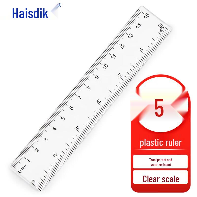 Haisidick Transparent Plastic Straight Ruler 15cm