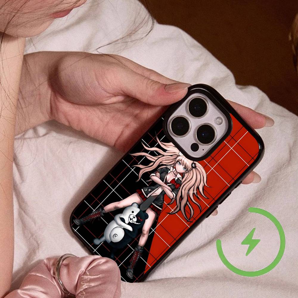 

Danganronpa Junko Enoshima Monokuma Promax Magnetic For IPhone 17 16 14 13 12 11 15 Pro Air Max Plus Phone Case Wireless Charge iphone 15 plus