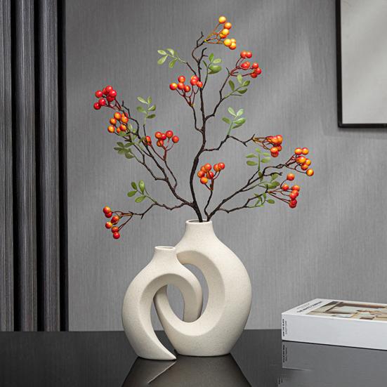 Vase Ornament, Resin Decorative Vase Sculpture, Table Decor for Living Room Bedroom Office Home Balcony Indoor