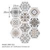 50Pcs Grey and White Marble Wood Bohemian Peel and Stick Self-Adhesive Hexagon Tile Stickers for Home Cabinet Kitchen Living Room Wall