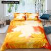 Autumn Tree Leaf King Queen Bedding Set Cartoon Botanical Duvet Cover Fallen Leaves Quilt Cover 2/3pcs Polyester Comforter Cover