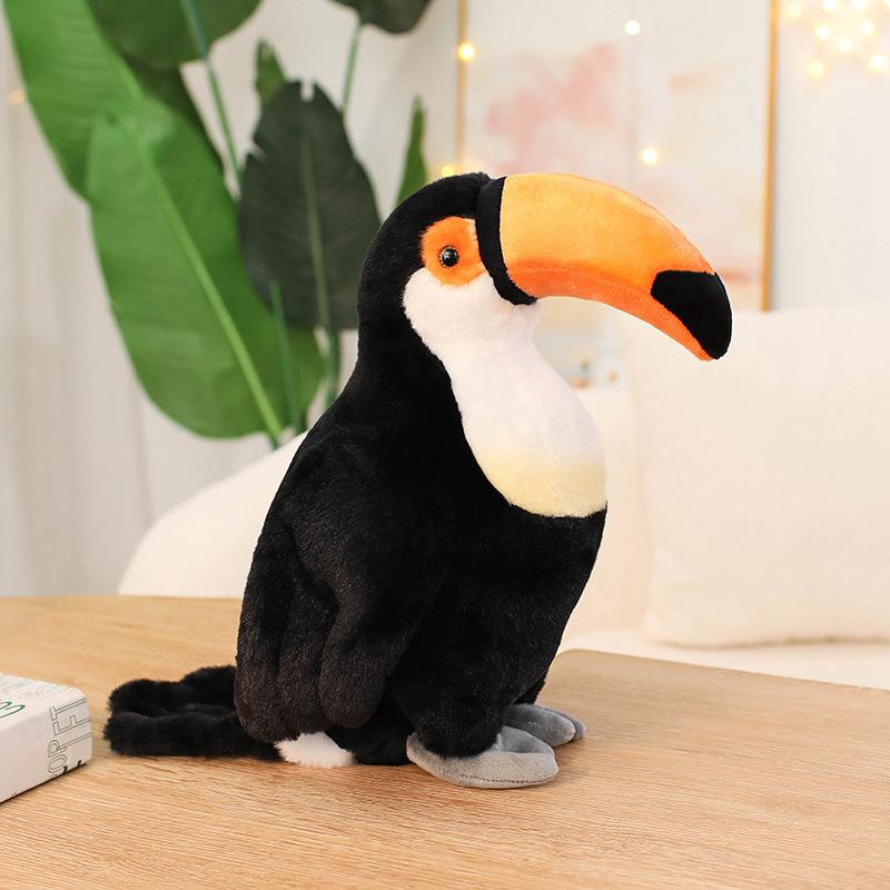 Simulated Budgie Doll Cute Toucan Bird Plush Toy Doll Happy Children Comfort Doll Gift