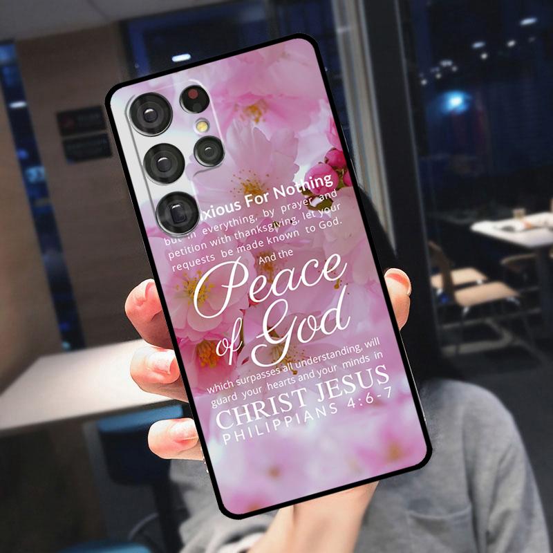 Bible Verse Philippians Jesus Christ Cover For Samsung Galaxy S25 Ultra S24 S22 S21 S23 Plus S20 FE S9 S10 S24 FE Phone Case