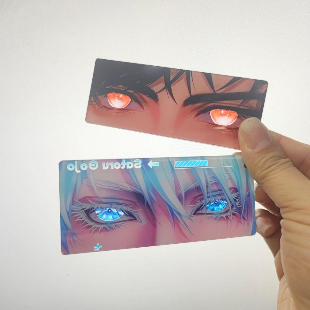Ny Xiaohongshu Jujutsu Kaisen Anime Perifer: Transparent kort med høy verdi med reflekterende Gojo Satoru-øyne