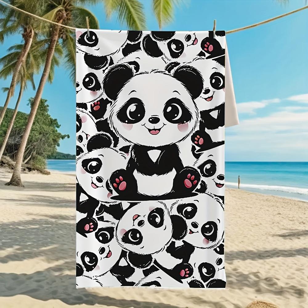 

Panda Beach Towel Bath Towel Large Size Quick-drying Super Soft Ultra-fine Fiber Water-absorbing Towel Suitable For Travel W30*H60(CM)