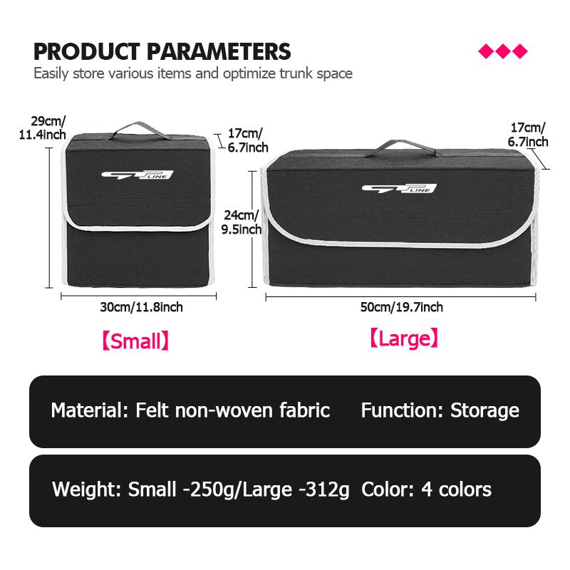 Car Trunk Storage Box Large Capacity Auto Multiuse Tools Bag For KIA Gt Gtline Xline Ceed Forte RIO STINGER Seltos K3 K4 EF7