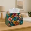 1pc Tissue Box Holder Features a Continuous Design of Vibrant Flowers And Foliage - A Versatile Napkin Dispenser Suitable for Home Gatherings And Car