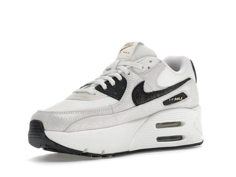 Nike Air Max 90 LV8 White Metallic Gold Black W - HQ3497-100