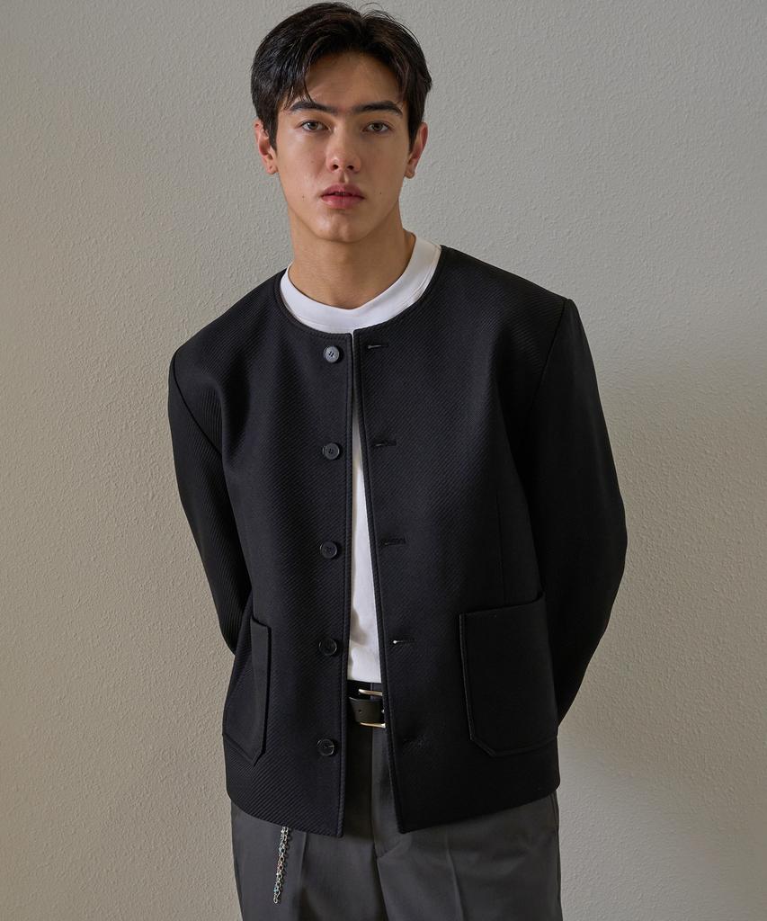 Trip Le Sens Round Classic Crop Blazer_Grey
