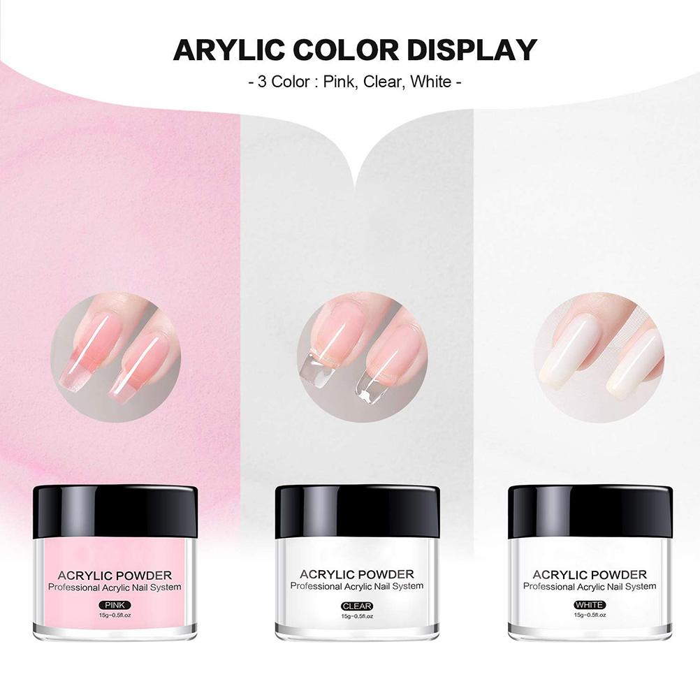 Acrylic Nail Powders Set Acrylic Powder and Liquid Set with Nail Brush Nails Art Decoration Extensio