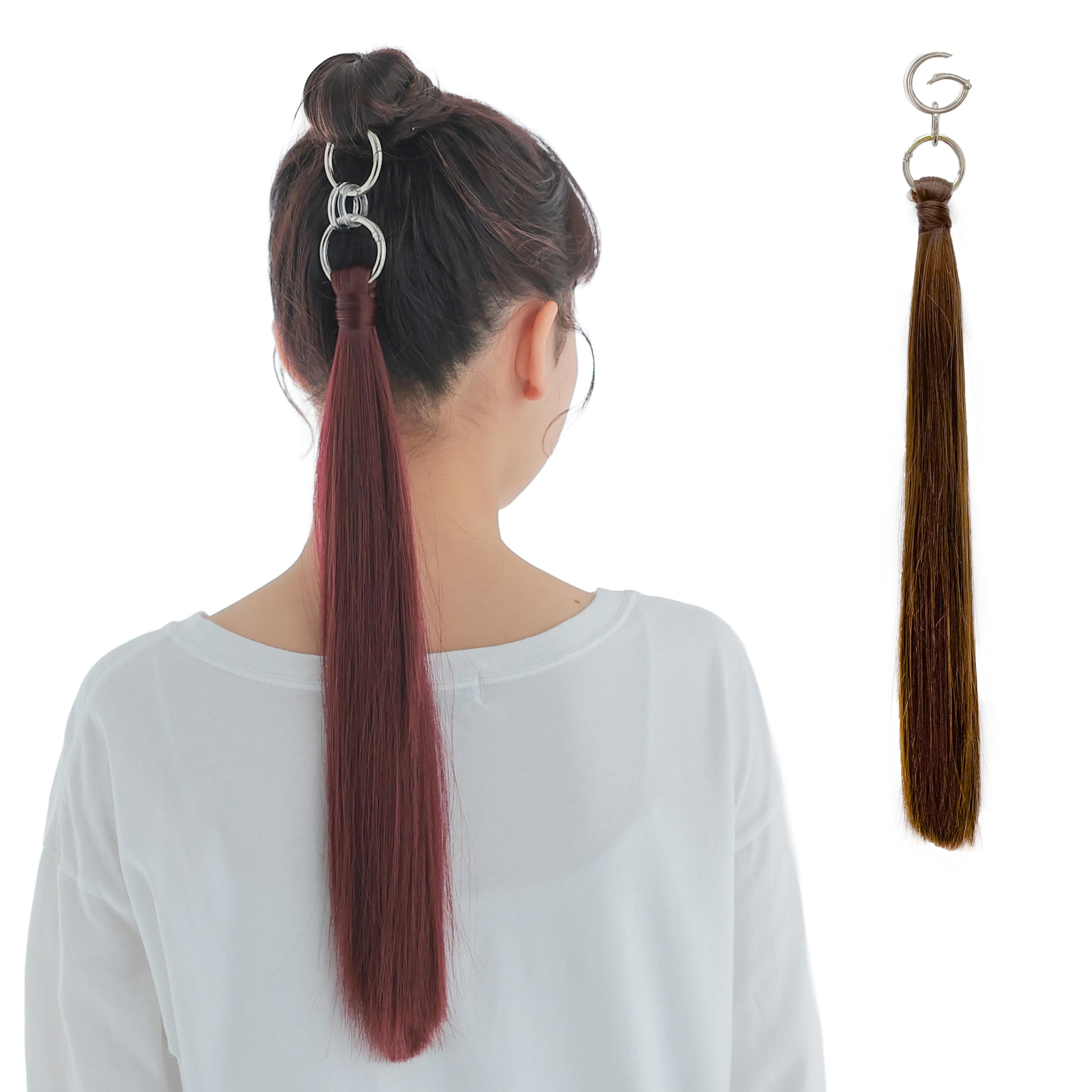 

[Featured on Nippon Television s ZIP!] AQUADOLL Ponytail Ring Wig (2 Types), Pointed Wig, A. Straight Type, CHR. Cherry Red (wgt813-A-CHR)