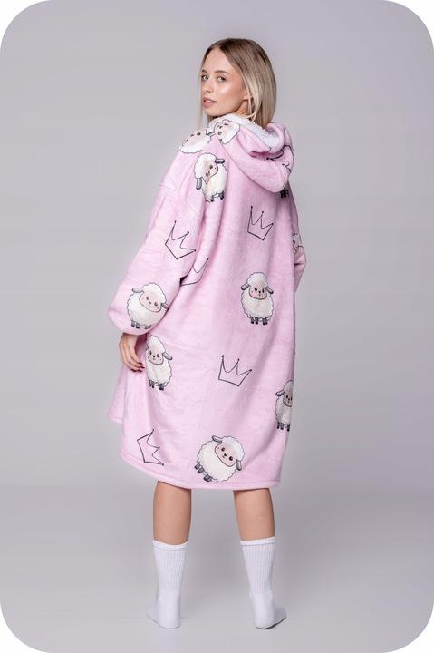 Blanket Sweatshirt Oversize Warm Thick Blanket Sweatshirt 2in1 Sheep Furry [Kb-W15]
