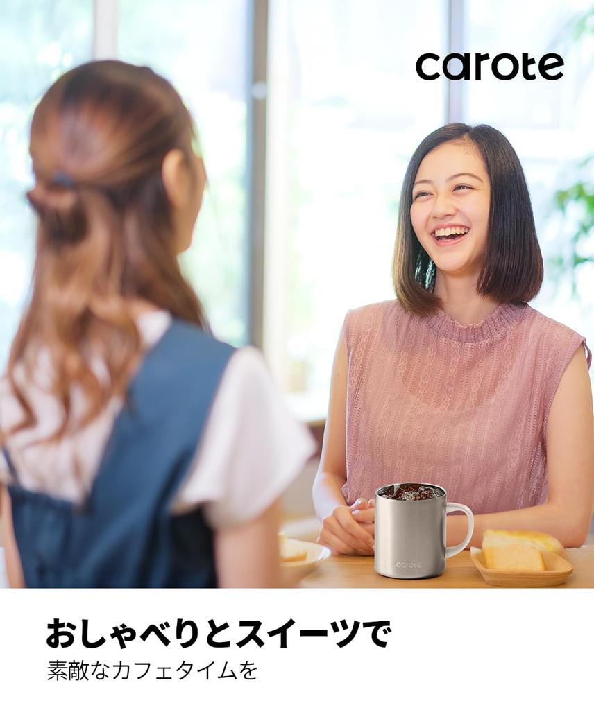 CAROTE Mug with Lid, 350ml, Keeps Hot or Cold, Vacuum Insulated, Dishwasher Safe, Lightweight, Double-Walled 316 Stainless Steel with No Metallic