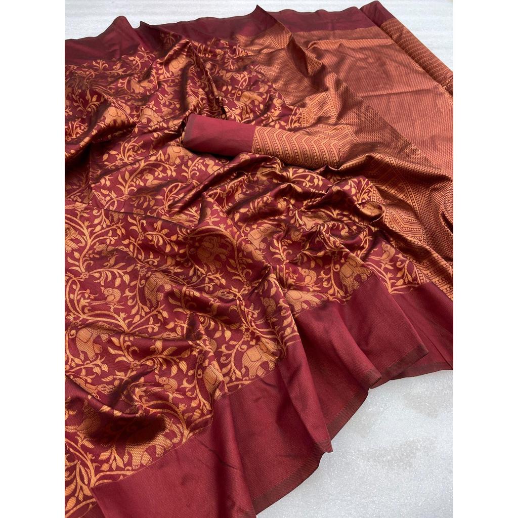 This Beautiful Saree Is Elegantly Decorated with Gorgeous Solid Jacquard Weave That Gives a Perfect Look To the Outfit.