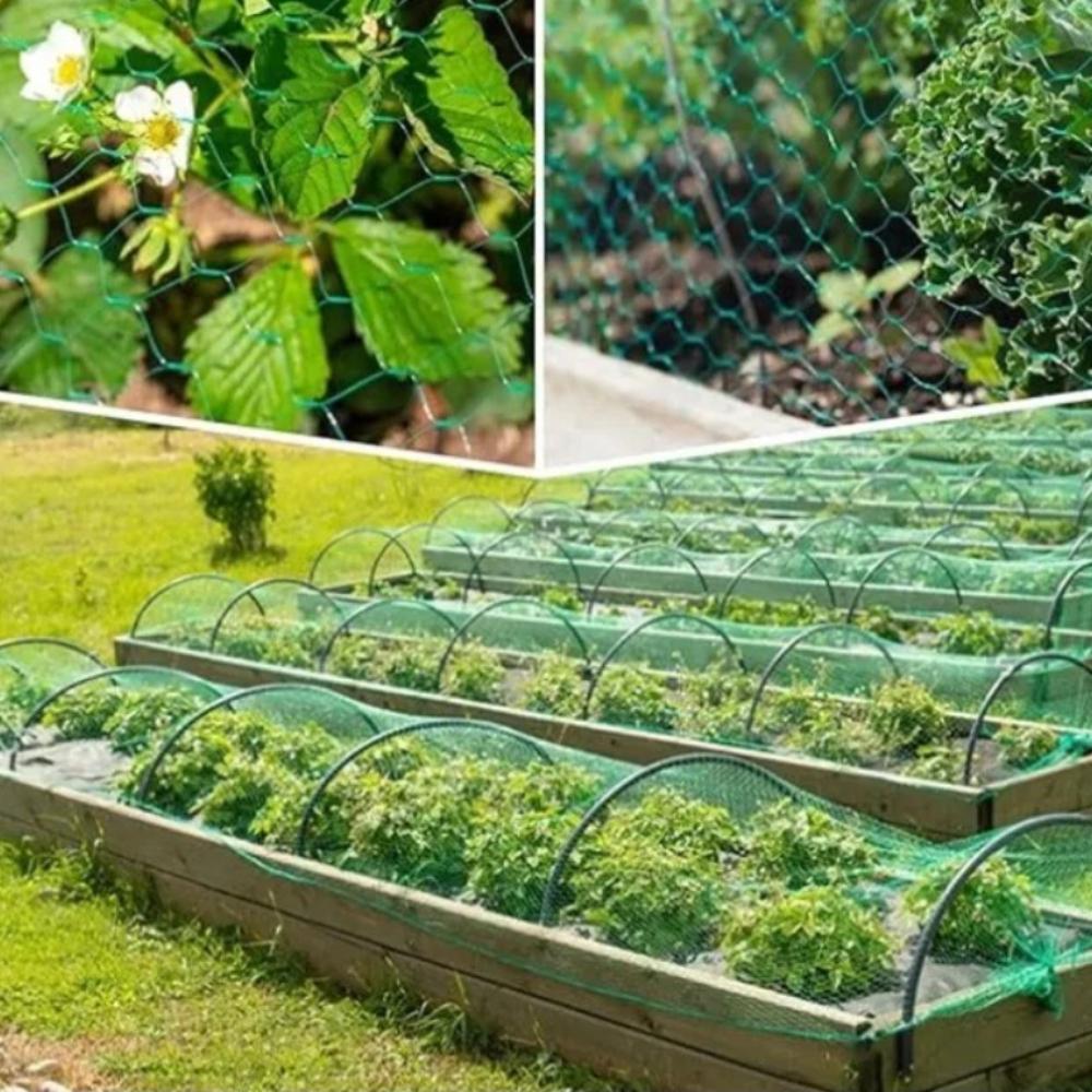 Malla de Jardín Verde Tejida 2/5M Protege Plantas Frutas Flores Árboles Valla Elástica Malla Duradera Detiene Pájaros Ciervos Animales