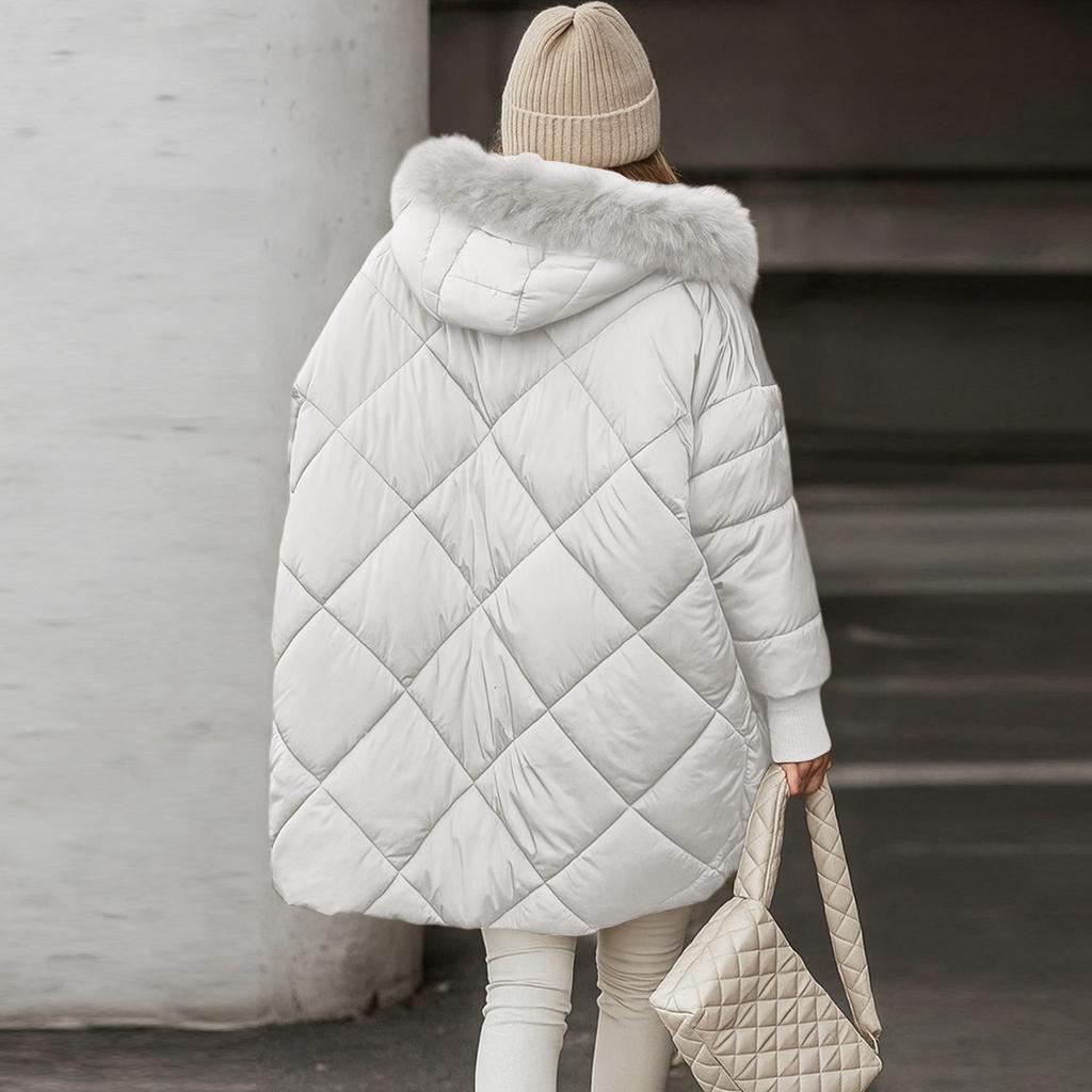 Dámské bundy Bunda s fleecovou podšívkou Zimní kabáty S kapucí Péřová bunda Se zipovými kapsami