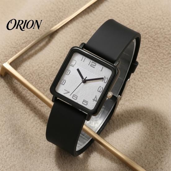 Square Dial Watch Quartz for Women, Casual Silicone Strap Wristwatch with Strap, Accurate Lightweight Wristwatch, Fashion Accessory Precise