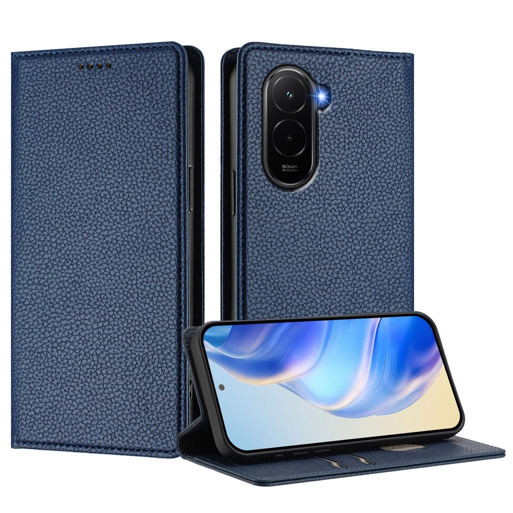 Für Xiaomi Poco M7 Plus 5G/M7 4G (169mm) Brieftaschenhülle RFID-Blockierung Leder mit Litschi-Textur Handyhülle