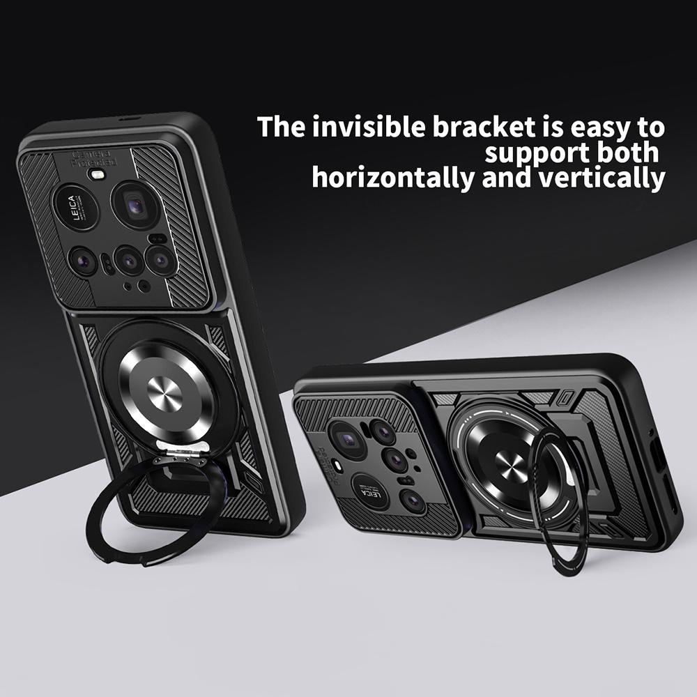 

For Xiaomi 15 Ultra Magnetic Case Rotating Kickstand TPU+PC Phone Cover Purple