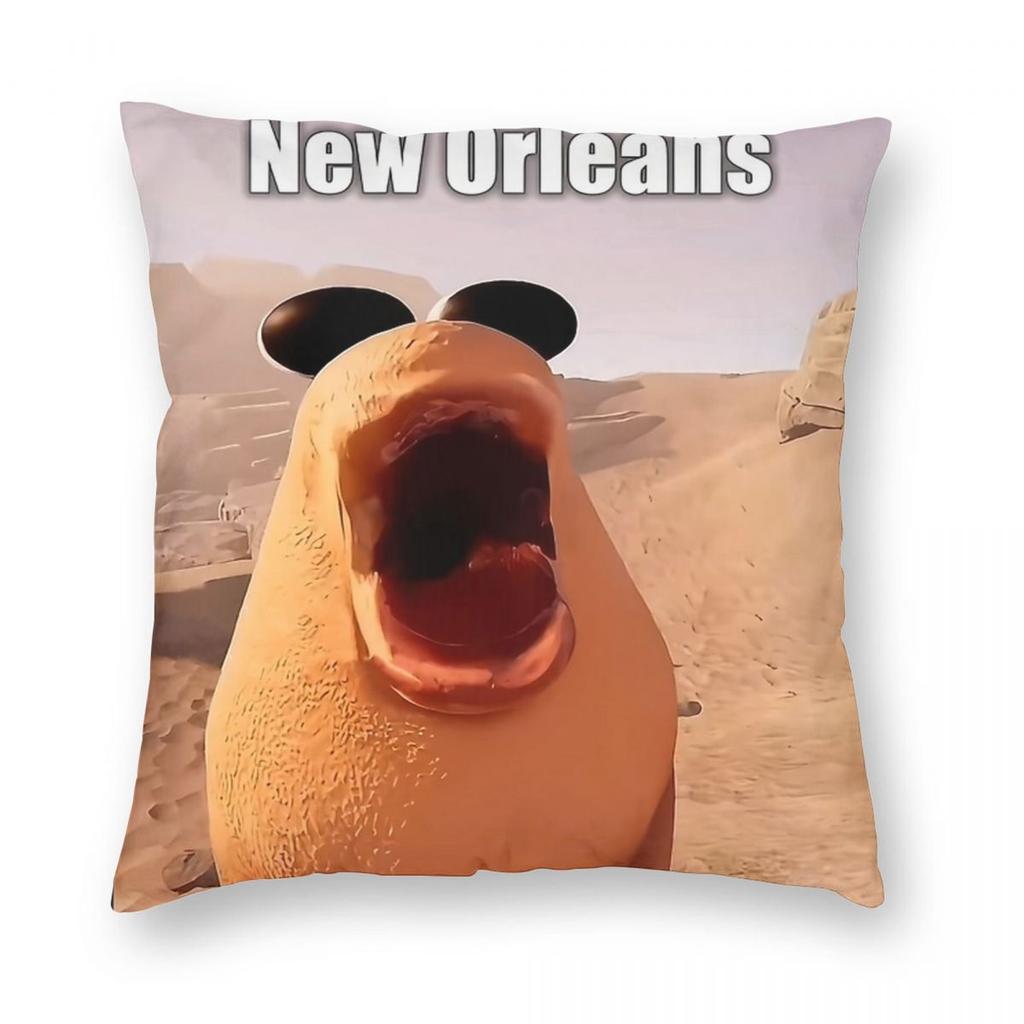 Marcus The Worm Robert Help Funny Meme Pillowcase Printed Polyester Cushion Cover Decor Pillow Case Cover Sofa Square 45X45cm