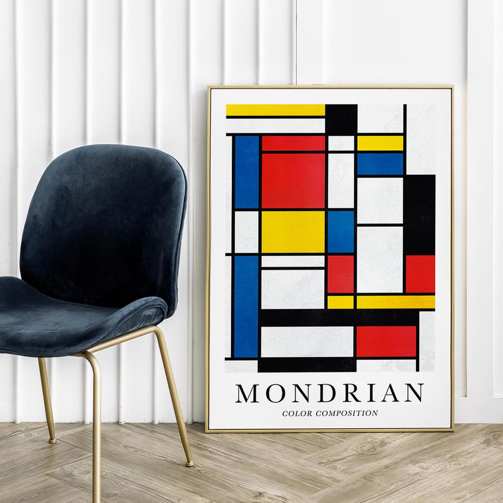 Poster Mondrian Color Composition