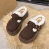 Thick-bottomed Bag Head and Half Slippers for Women To Wear Outside Autumn and Winter New Fashion Lazy Plush Cotton Mop