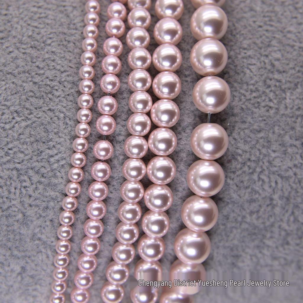High-Gloss Imitation Pearl Beads for DIY Jewelry – Round, Pierced, Baked Paint Finish, Loose Beads in Stock