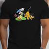 T-Shirts For Men Micket Goofy Playing Golf Cartoon Print Tops Short Sleeve Slight Stretch Crew Neck Cotton T-Shirt Unisex
