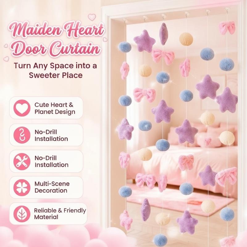 9-Strand Home Bedroom Curtain, Children'S Room Curtain, Wall Decoration, High-Value Appearance, No Drilling Required.