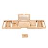 Bandeja para Banheira Dobrável Expansível Mesa de Banho Bandeja com Estante e Suporte para Taça de Vinho para Casa
