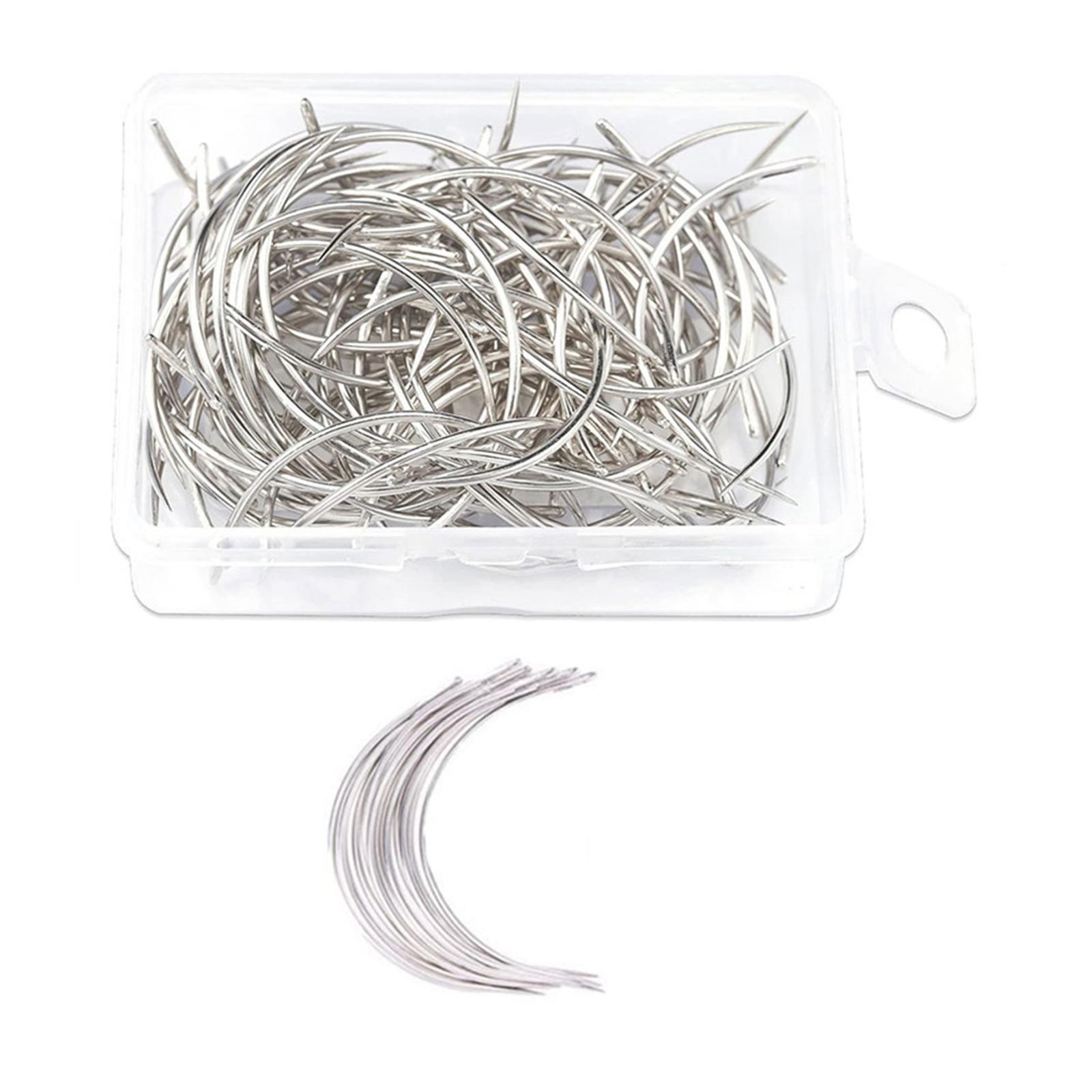 

50/100 шт. Набор изогнутых игл C Изогнутая швейная игла Игла-булавка для изготовления париков Ручное шитье Ремонт кожи C