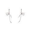 Silver Needle Exquisite Ballet Style Ribbon Bow Earrings, Light Luxury Design Sense Small Fresh Fashion Temperament Ear Buckle Women