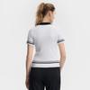 Fila Tennis Fashion Simple Classic Retro Tennis Sports Casual Versatile Comfortable Striped Knitted Short Sleeve Top Women tops A11W623401FWT