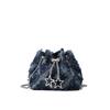 Drawstring Star Denim Bucket Bag Tassel Cloth Shoulder Bag Casual Metal Chain Crossbody Bag  Party