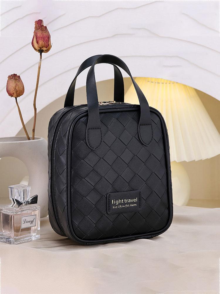 

1PC Autumn and Winter new portable high-end woven makeup bag, convenient travel makeup bag