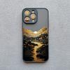 INS Mountain River Landscape Sunset Phone Case For iPhone 11 12 13 14 15 16 Pro Max Plus Mini XR X XS 7 8 Plus  Shockproof Cover