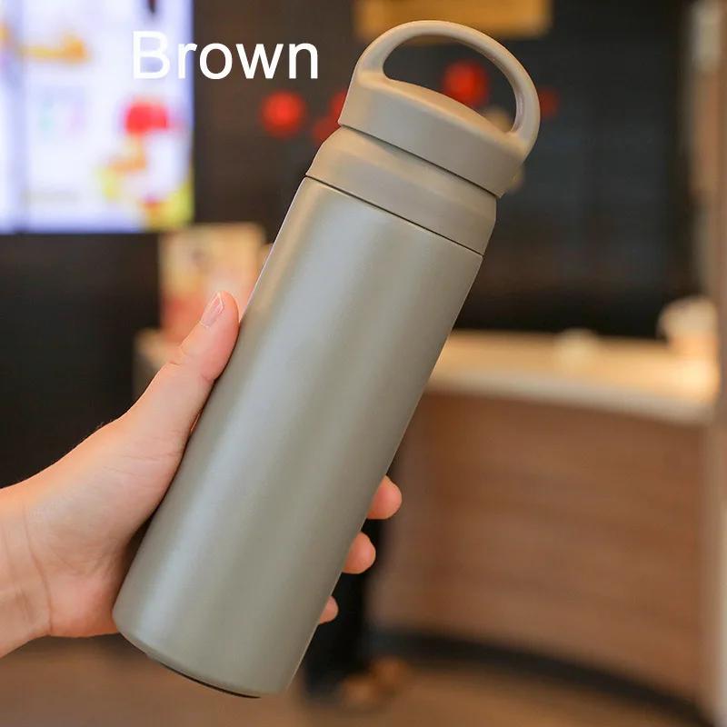 Creative Designwith Handle Double-layer Vacuum Stainless Steel Thermos Cup Student School Practical Outdoor Travel Water Cup mug