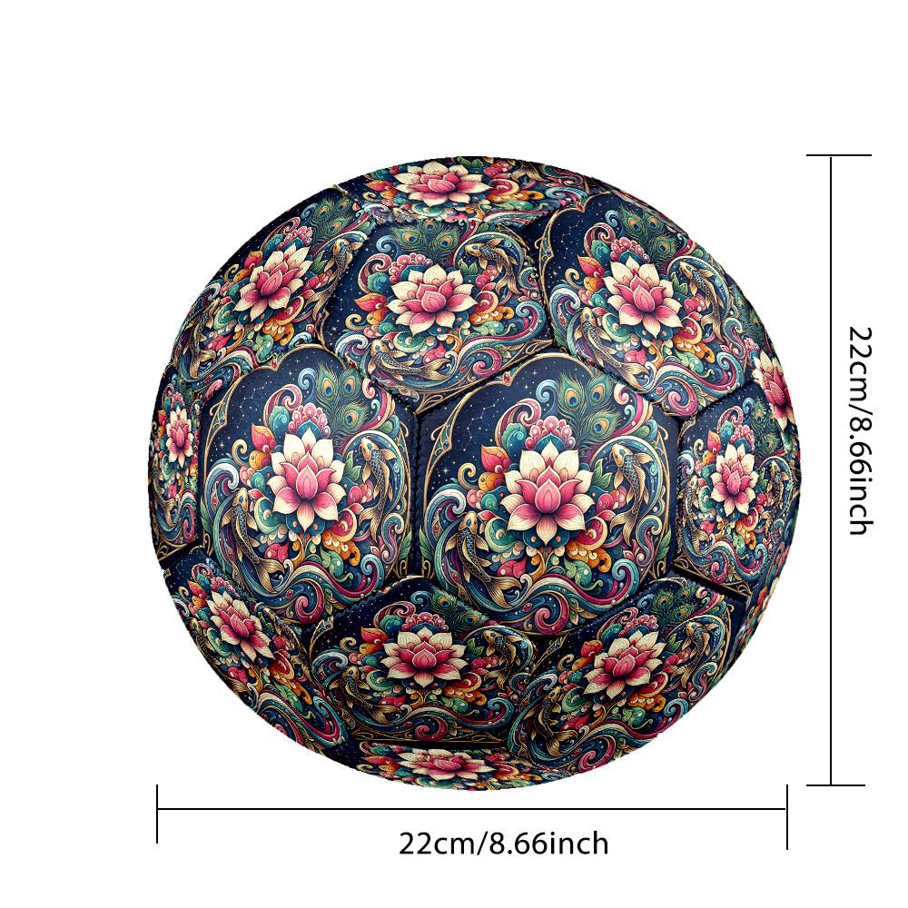1pc Lotus Peacock Size 5 Soccer Ball Professional Match Training Football Indoor &Outdoor Sports Ball Training Ball Lightweight Durable y33