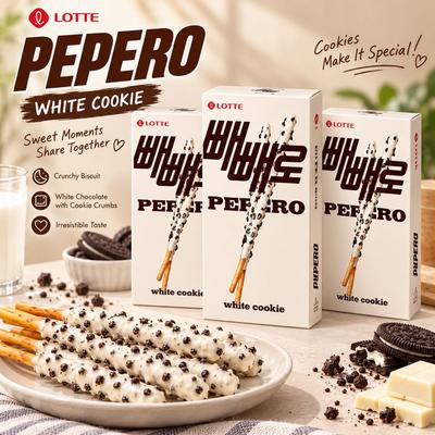 Biscotti Lotte Paepae Crumb Gusto Cioccolato Bianco Bastoncini 32g