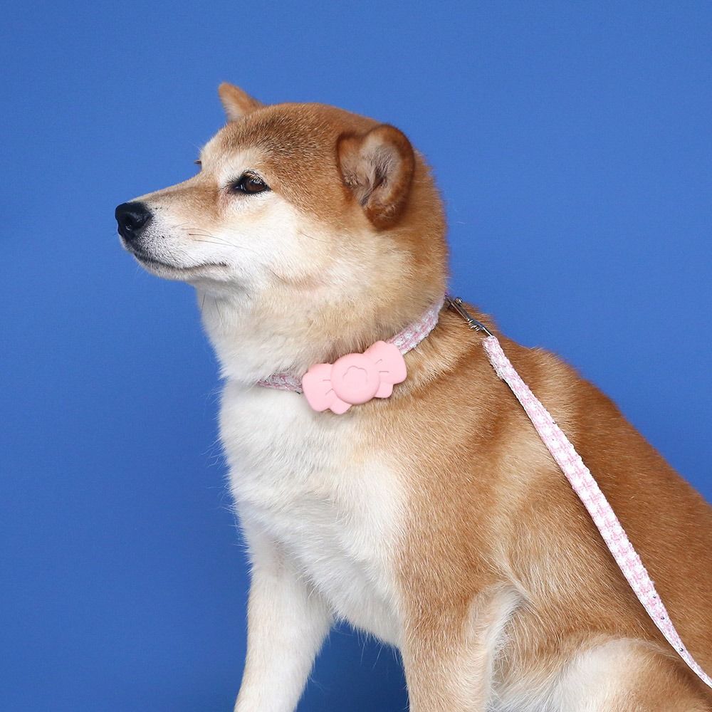 Adjustable Dog Cat Positioning Tracker Collar Cover Bow Tie Pet Leash  For Airtag Tracke
