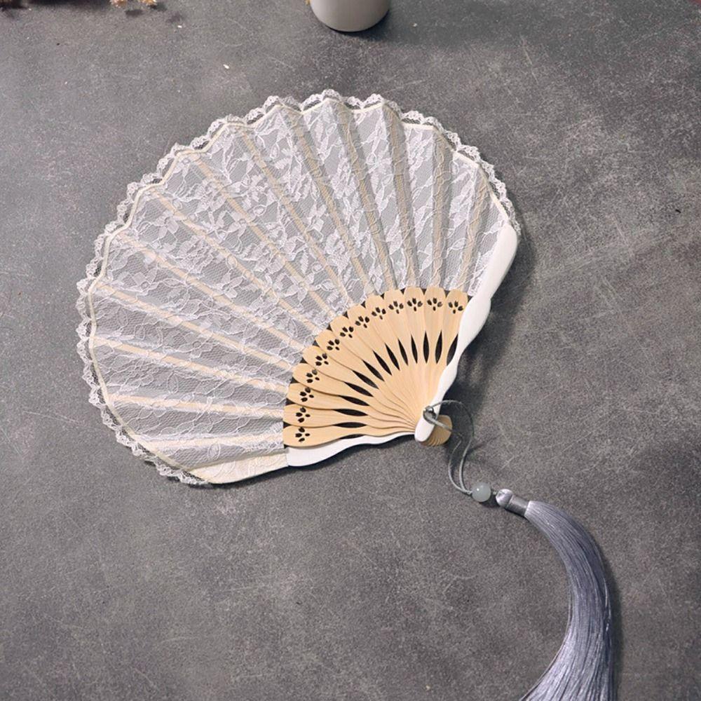 Flower Pattern Hand Fold Fan Multicolor Decorative Fan Lace Folding Fan  Performance Favors