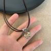 Y2K Vintage Butterfly Pendant Choker  Personality Pu Leather Rope Necklace Jewelry Gifts