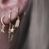 925 Sterling Silver Double Layer Tassel Star Hoop Earrings For Women 2023 Korean Wedding Party Jewelry Gift Female Pendientes