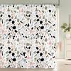 Modern Simple Mosaic Shower Curtain Waterproof Bath Curtains with 12 Hooks for Bathroom Home Decoration Polyester Fabric Screen