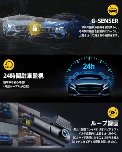 GKU New Edition Drive Recorder Front and Rear Camera [4K 1.5" LCD] GPS [5GWIFI] Smartphone Linked Small Drive Recorder Front and Rear 4k+1080p Dr