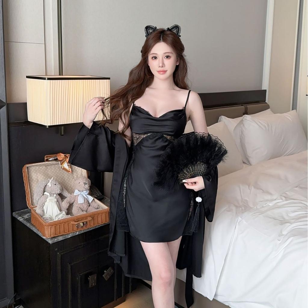Sexy pajamas women's ice silk summer new pure desire style premium suspender nightdress backless silk loungewear