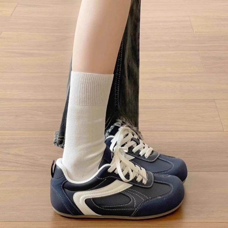

Ballet autumn versatile casual shoes student women s shoes niche ultra-light puff round head sneakers 35 синий