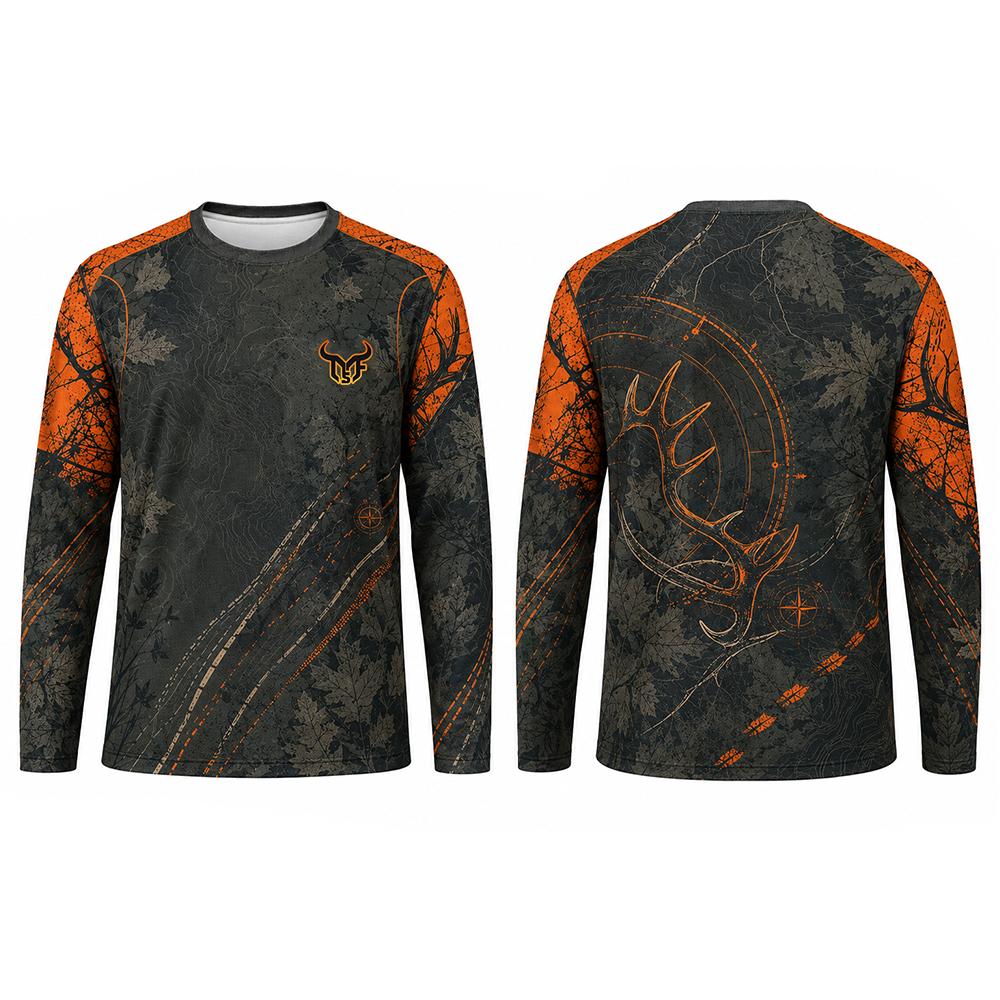 2026 New Outdoor Hunting Long Sleeve T-shirt Camo Compound Bow Graphic Camping Hiking Tops Lightweight Quick Dry Tees Men's Gift