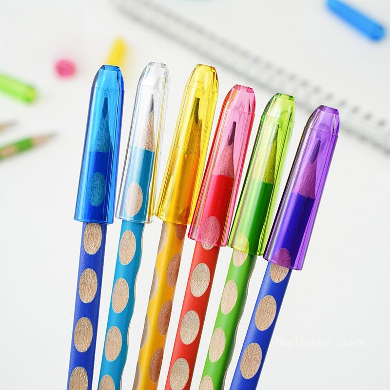 5PCS/set Pen Cover Clear Plastic Pencil Cap Transparent Pencil Top Pencil Protective Cap Extender